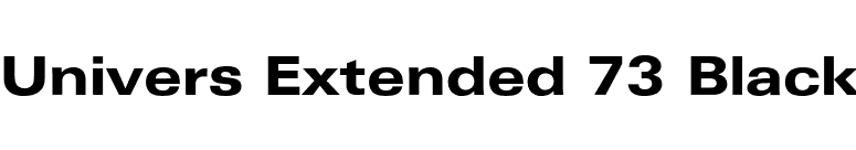 Univers Extended 73 Black font preview