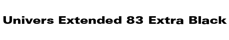 Univers Extended 83 Extra Black font preview