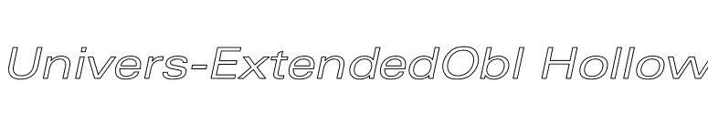 Univers-ExtendedObl Hollow font preview