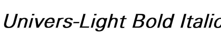 Univers-Light Bold Italic font preview