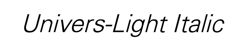 Univers-Light Italic font preview