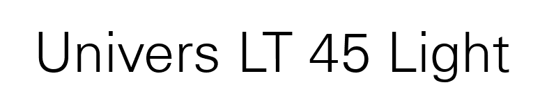 Univers LT 45 Light font preview