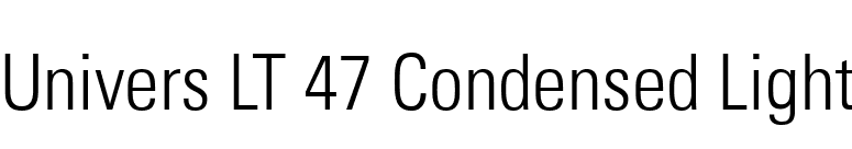 Univers LT 47 Condensed Light font preview