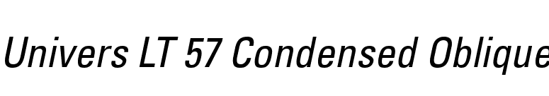 Univers LT 57 Condensed Oblique font preview