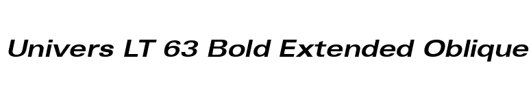 Univers LT 63 Bold Extended Oblique font preview