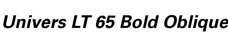Univers LT 65 Bold Oblique font preview
