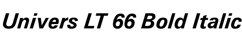 Univers LT 66 Bold Italic font preview