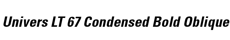 Univers LT 67 Condensed Bold Oblique font preview