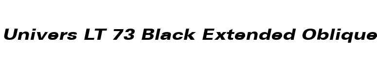 Univers LT 73 Black Extended Oblique font preview