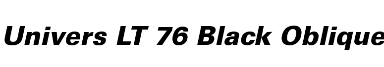 Univers LT 76 Black Oblique font preview