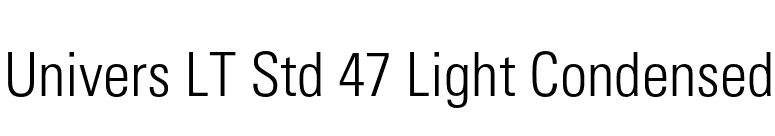 Univers LT Std 47 Light Condensed font preview