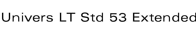 Univers LT Std 53 Extended font preview