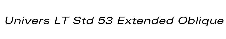 Univers LT Std 53 Extended Oblique font preview