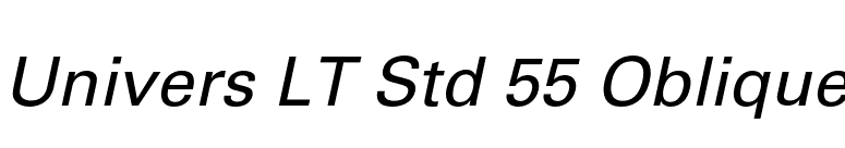 Univers LT Std 55 Oblique font preview