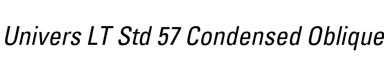 Univers LT Std 57 Condensed Oblique font preview
