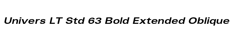 Univers LT Std 63 Bold Extended Oblique font preview