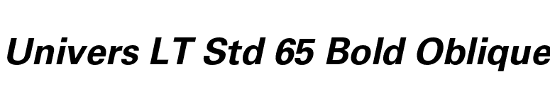 Univers LT Std 65 Bold Oblique font preview