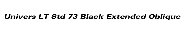 Univers LT Std 73 Black Extended Oblique font preview