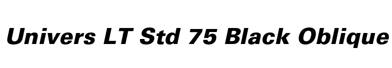 Univers LT Std 75 Black Oblique font preview