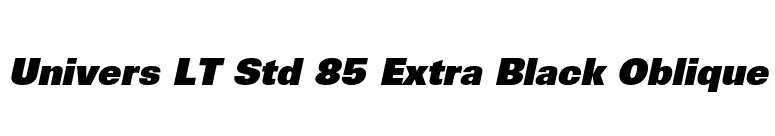 Univers LT Std 85 Extra Black Oblique font preview