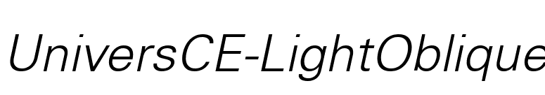 UniversCE-LightOblique font preview