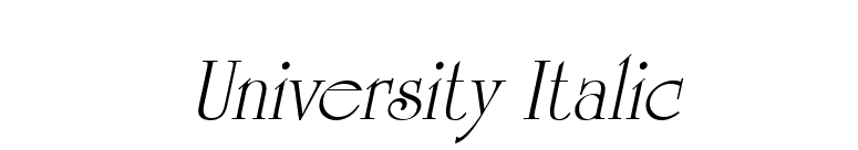 University Italic font preview