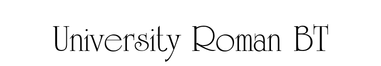 University Roman BT font preview
