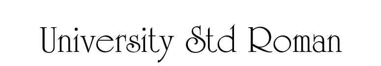 University Std Roman font preview