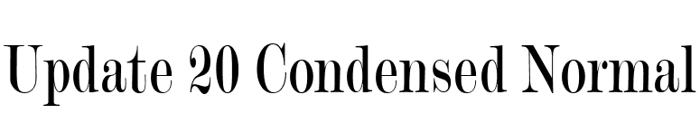 Update 20 Condensed Normal font preview
