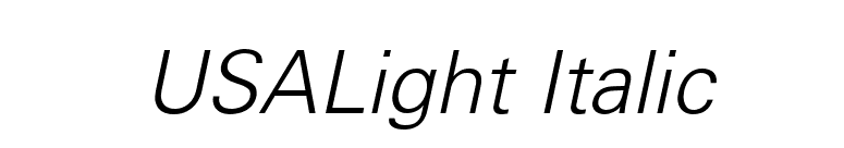USALight Italic font preview