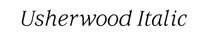 Usherwood Italic font preview