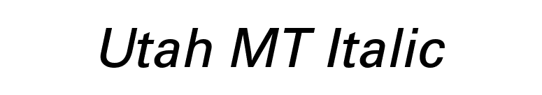 Utah MT Italic font preview