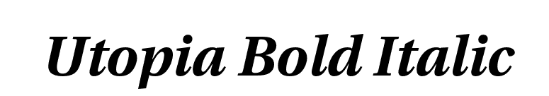 Utopia Bold Italic font preview
