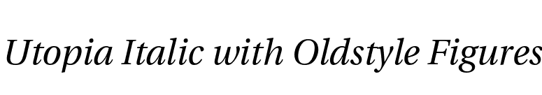 Utopia Italic with Oldstyle Figures font preview