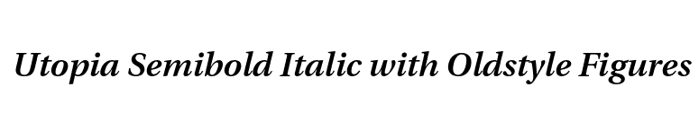 Utopia Semibold Italic with Oldstyle Figures font preview