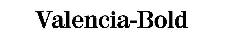 Valencia-Bold font preview