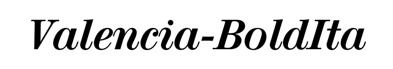 Valencia-BoldIta font preview