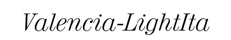 Valencia-LightIta font preview