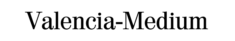 Valencia-Medium font preview