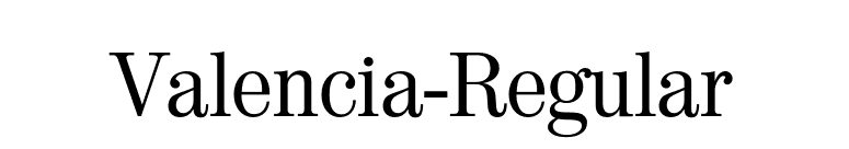 Valencia-Regular font preview
