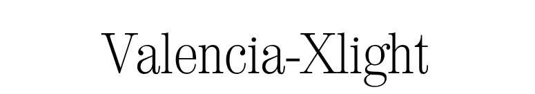 Valencia-Xlight font preview
