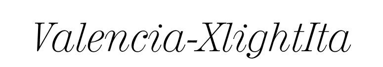 Valencia-XlightIta font preview