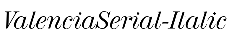 ValenciaSerial-Italic font preview