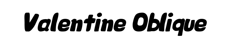 Valentine Oblique font preview