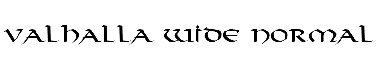 Valhalla Wide Normal font preview