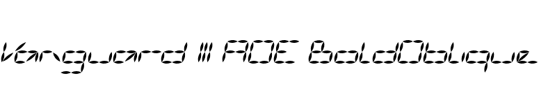 Vanguard III AOE BoldOblique font preview