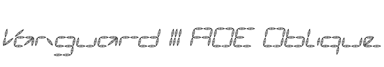 Vanguard III AOE Oblique font preview