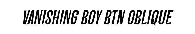 Vanishing Boy BTN Oblique font preview