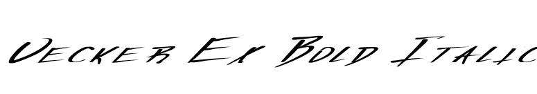Vecker Ex Bold Italic font preview