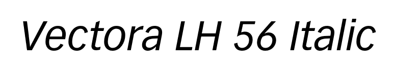 Vectora LH 56 Italic font preview